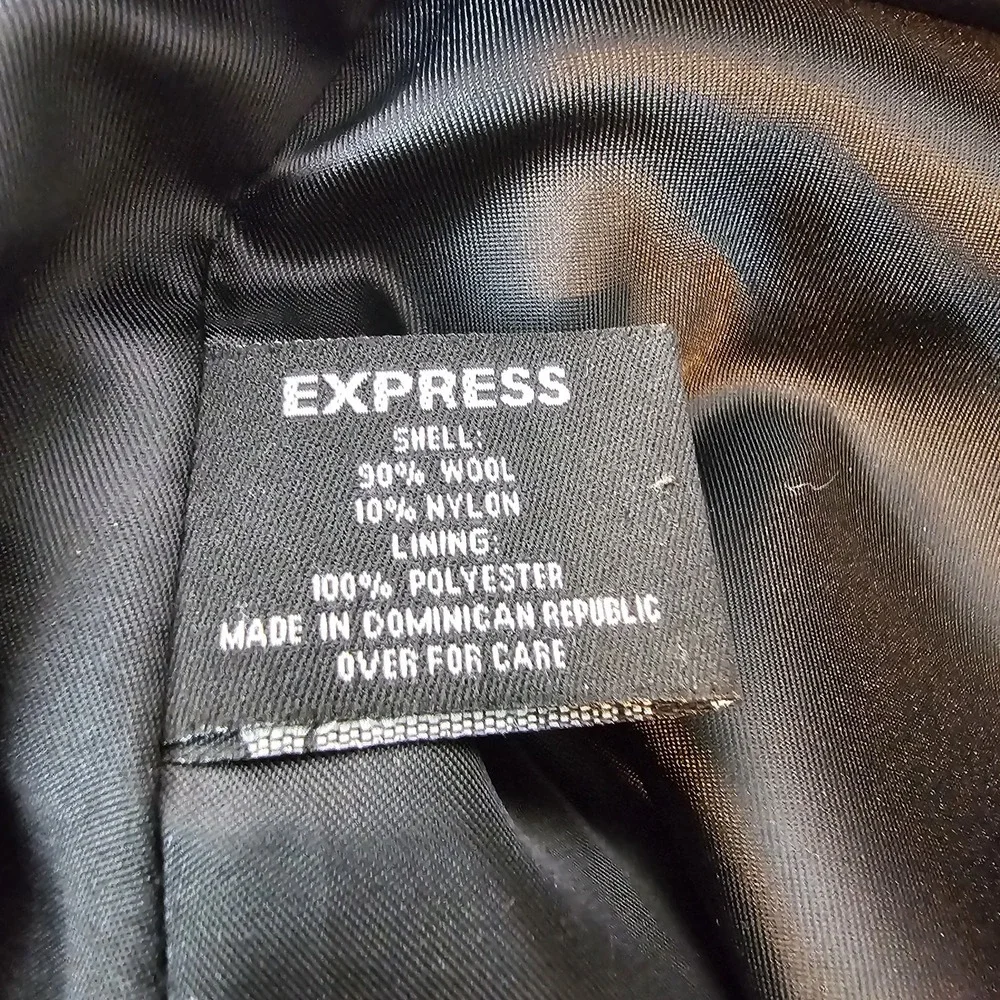 Express Womens Gray Wool Long Trench Coat Heavy Size 9/10
